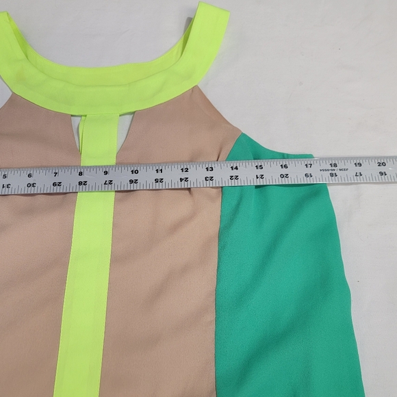 Judith March Neon Green and Beige Mini Dress - Picture 8 of 8